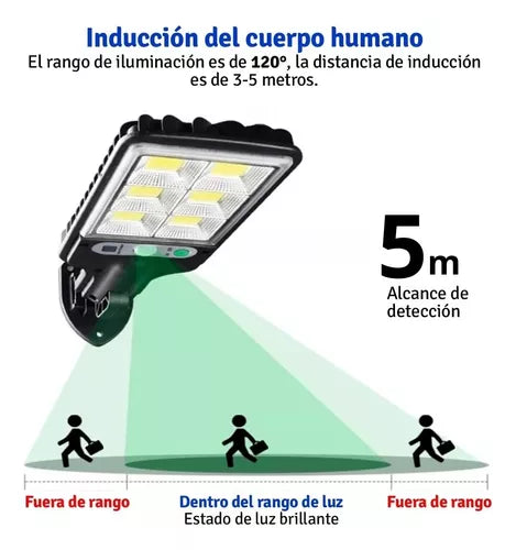 Lampara Solar con Control y Sensor de Movimiento